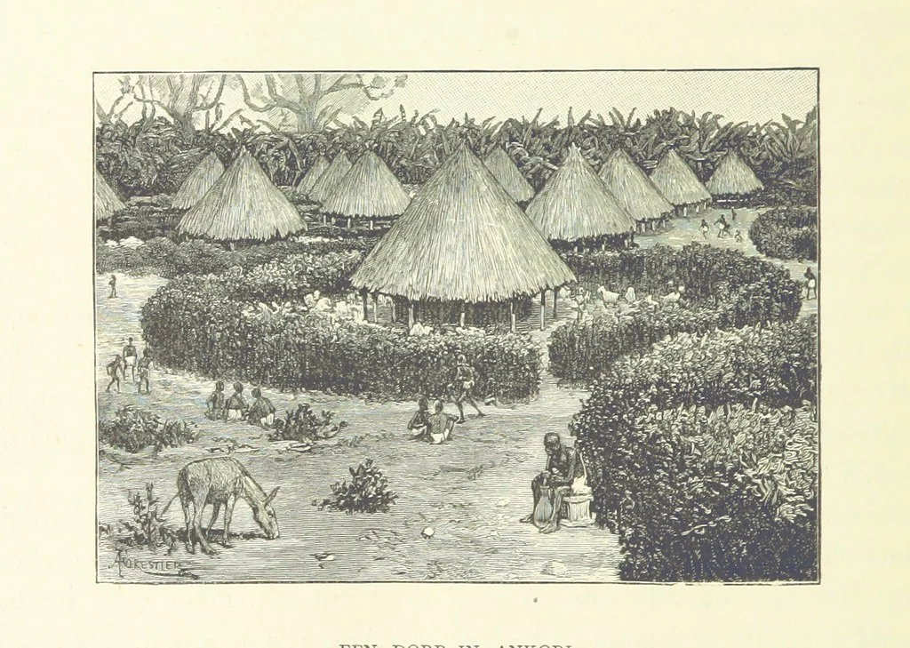 An illustration from Stanley in Afrika's donkere wildernissen, etc. [Translated from “In Darkest Afrika” by H. Tiedeman, 1890, leaf 1062