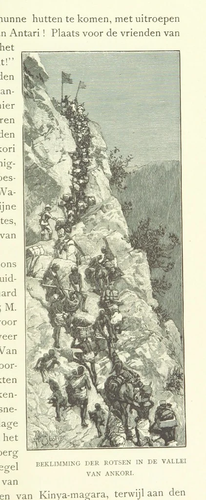 An illustration from Stanley in Afrika's donkere wildernissen, etc. [Translated from “In Darkest Afrika” by H. Tiedeman, 1890, leaf 1063