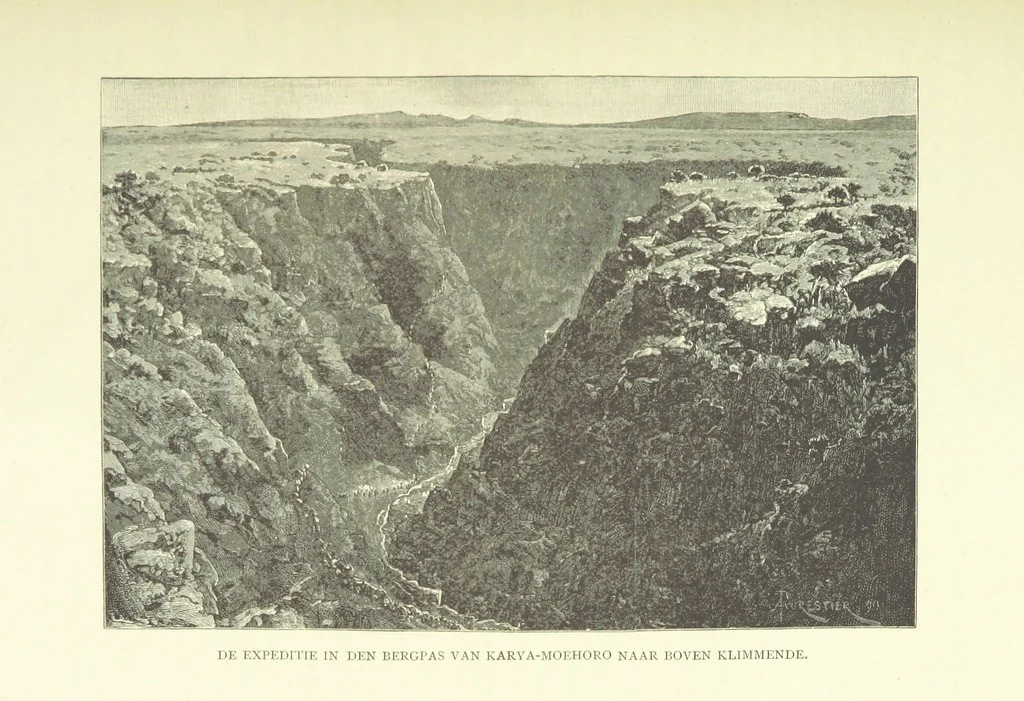 An illustration from Stanley in Afrika's donkere wildernissen, etc. [Translated from “In Darkest Afrika” by H. Tiedeman, 1890, leaf 1065