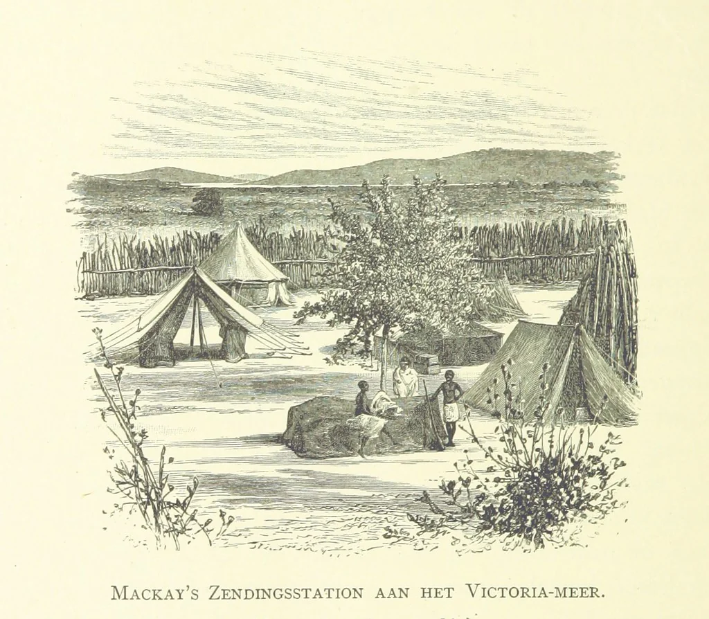 An illustration from Stanley in Afrika's donkere wildernissen, etc. [Translated from “In Darkest Afrika” by H. Tiedeman, 1890, leaf 1130