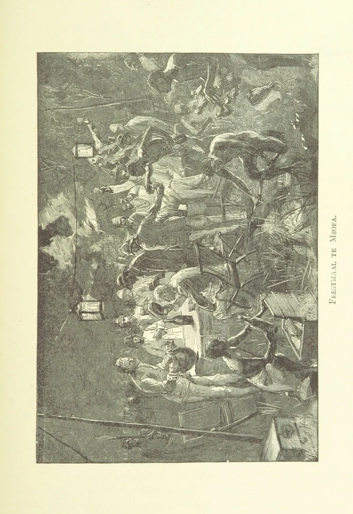 An illustration from Stanley in Afrika's donkere wildernissen, etc. [Translated from “In Darkest Afrika” by H. Tiedeman, 1890, leaf 1161