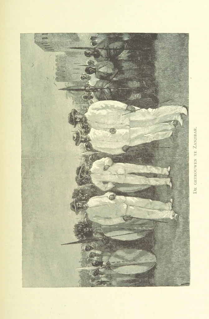 An illustration from Stanley in Afrika's donkere wildernissen, etc. [Translated from “In Darkest Afrika” by H. Tiedeman, 1890, leaf 1181