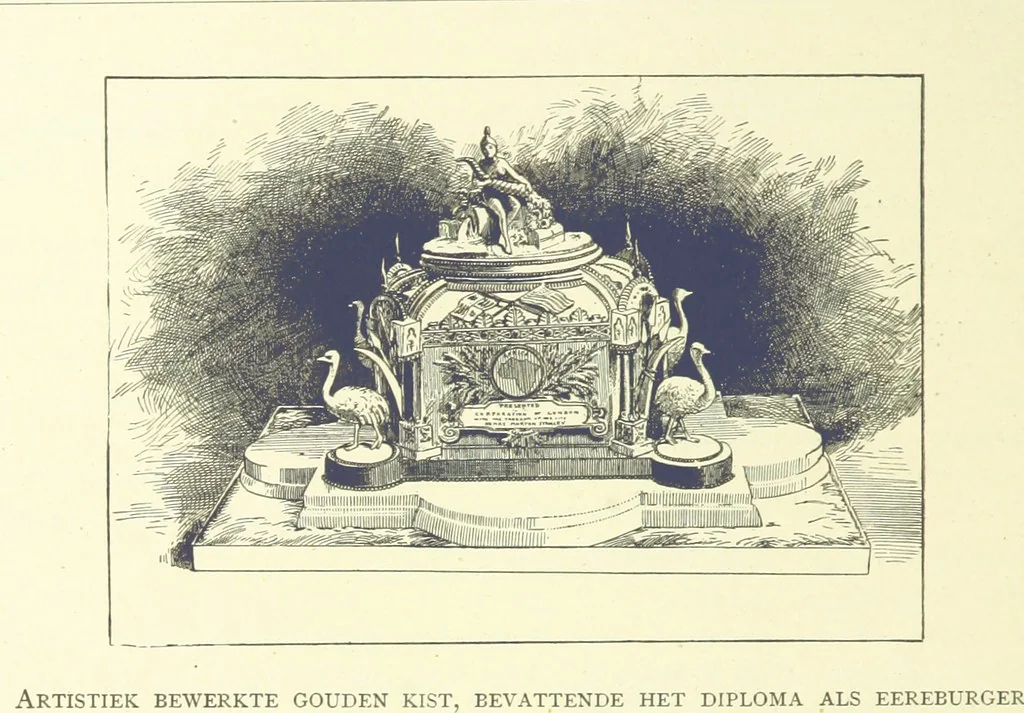 An illustration from Stanley in Afrika's donkere wildernissen, etc. [Translated from “In Darkest Afrika” by H. Tiedeman, 1890, leaf 1196