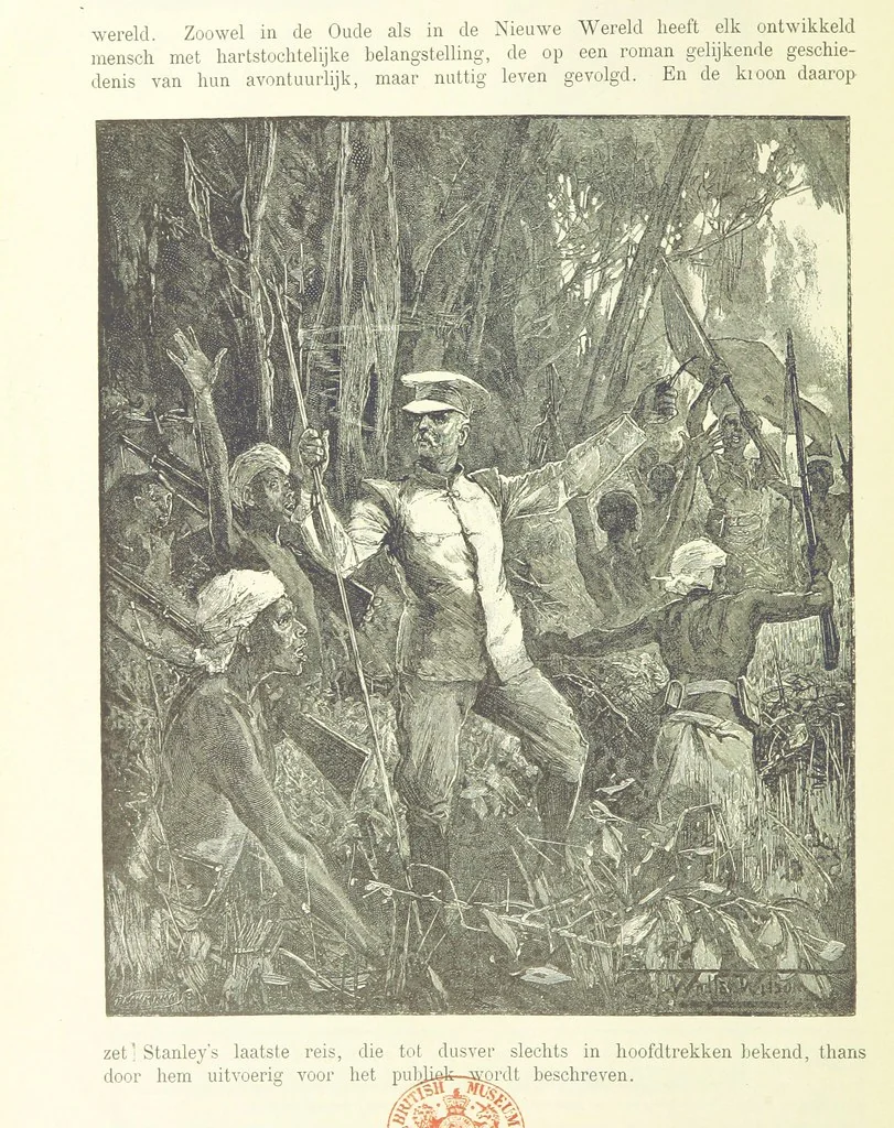 An illustration from Stanley in Afrika's donkere wildernissen, etc. [Translated from “In Darkest Afrika” by H. Tiedeman, 1890, leaf 1222