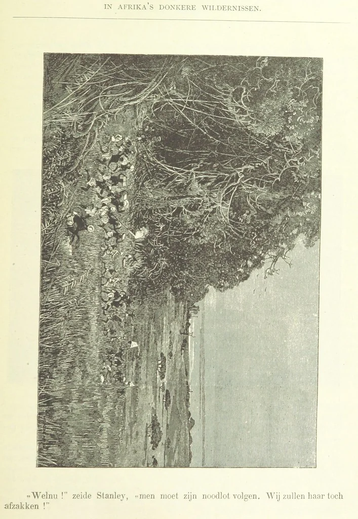An illustration from Stanley in Afrika's donkere wildernissen, etc. [Translated from “In Darkest Afrika” by H. Tiedeman, 1890, leaf 1227