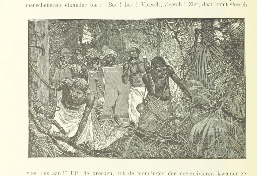 An illustration from Stanley in Afrika's donkere wildernissen, etc. [Translated from “In Darkest Afrika” by H. Tiedeman, 1890, leaf 1228