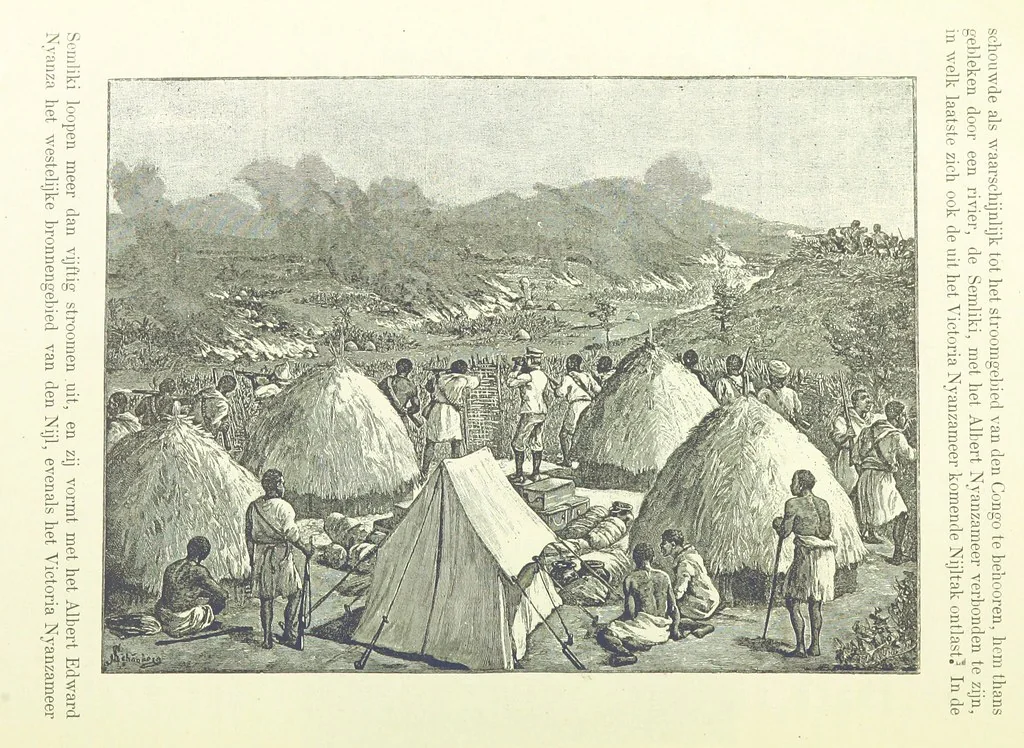 An illustration from Stanley in Afrika's donkere wildernissen, etc. [Translated from “In Darkest Afrika” by H. Tiedeman, 1890, leaf 1230