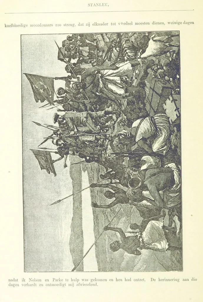 An illustration from Stanley in Afrika's donkere wildernissen, etc. [Translated from “In Darkest Afrika” by H. Tiedeman, 1890, leaf 1234