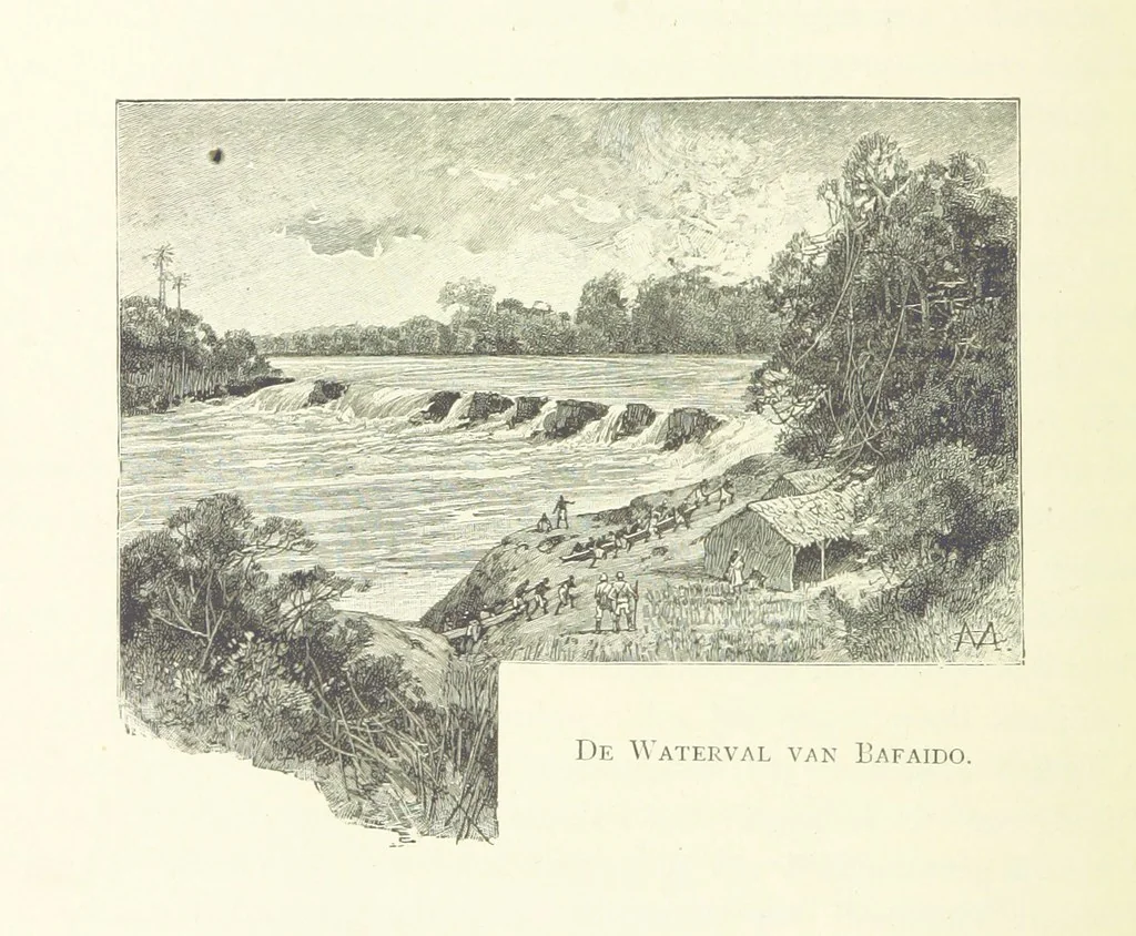 An illustration from Stanley in Afrika's donkere wildernissen, etc. [Translated from “In Darkest Afrika” by H. Tiedeman, 1890, leaf 248