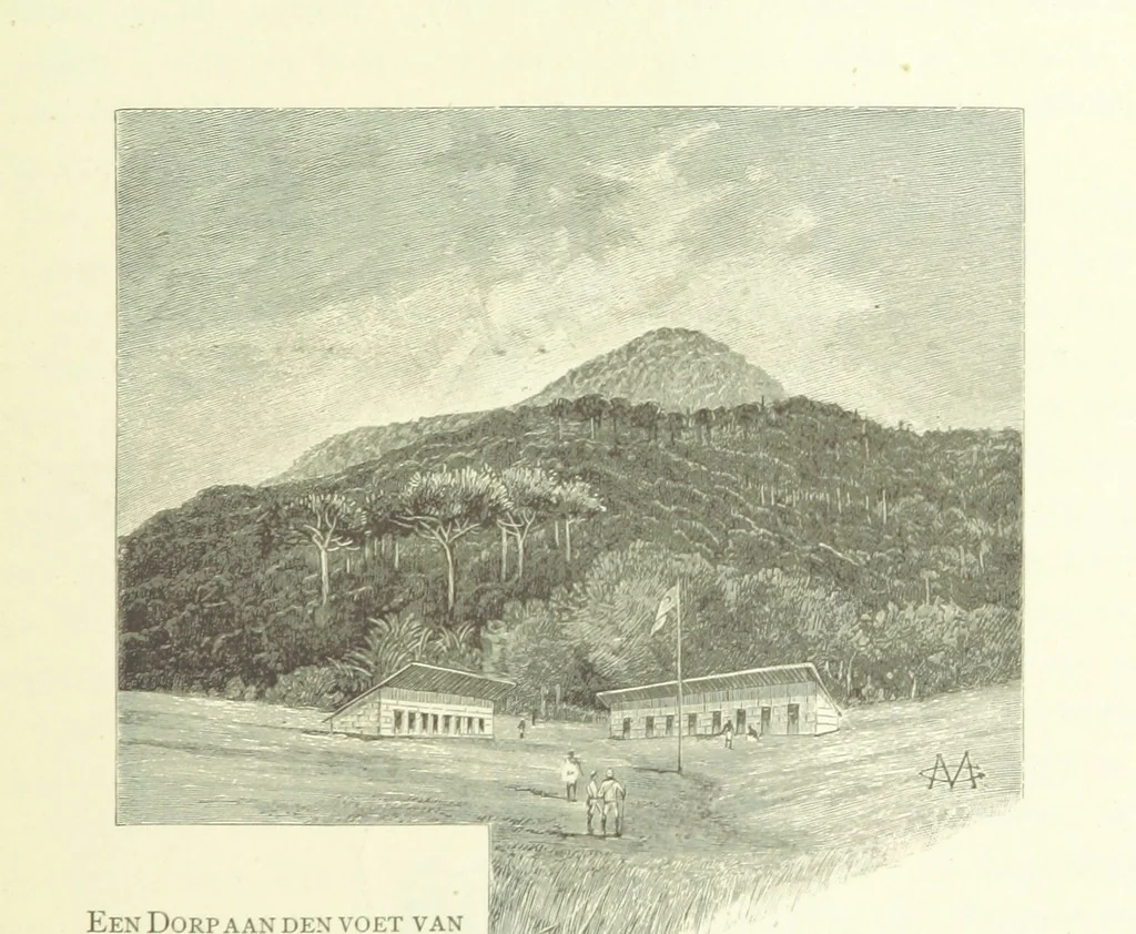 An illustration from Stanley in Afrika's donkere wildernissen, etc. [Translated from “In Darkest Afrika” by H. Tiedeman, 1890, leaf 339