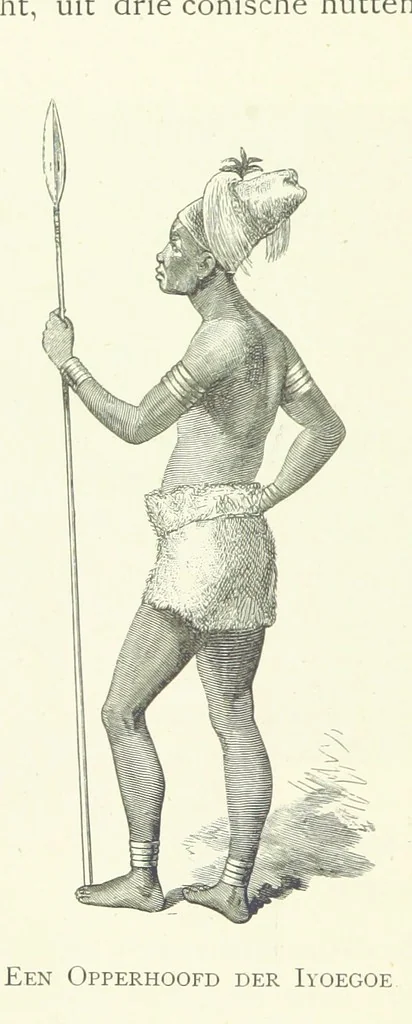 An illustration from Stanley in Afrika's donkere wildernissen, etc. [Translated from “In Darkest Afrika” by H. Tiedeman, 1890, leaf 340