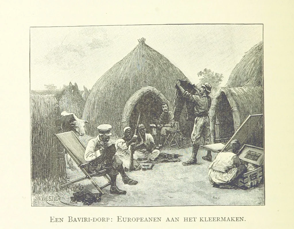 An illustration from Stanley in Afrika's donkere wildernissen, etc. [Translated from “In Darkest Afrika” by H. Tiedeman, 1890, leaf 404