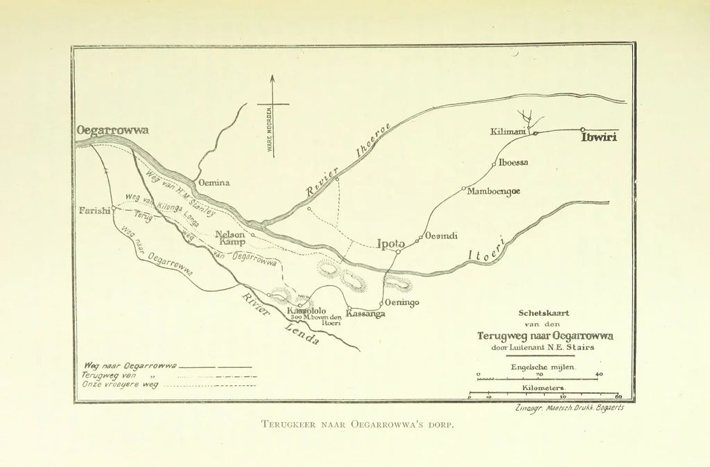 An illustration from Stanley in Afrika's donkere wildernissen, etc. [Translated from “In Darkest Afrika” by H. Tiedeman, 1890, leaf 427