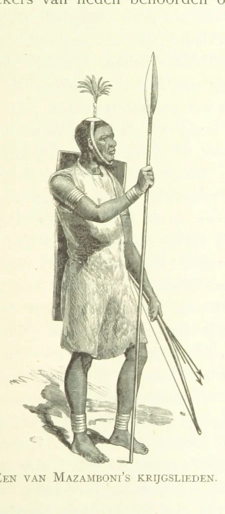 An illustration from Stanley in Afrika's donkere wildernissen, etc. [Translated from “In Darkest Afrika” by H. Tiedeman, 1890, leaf 447