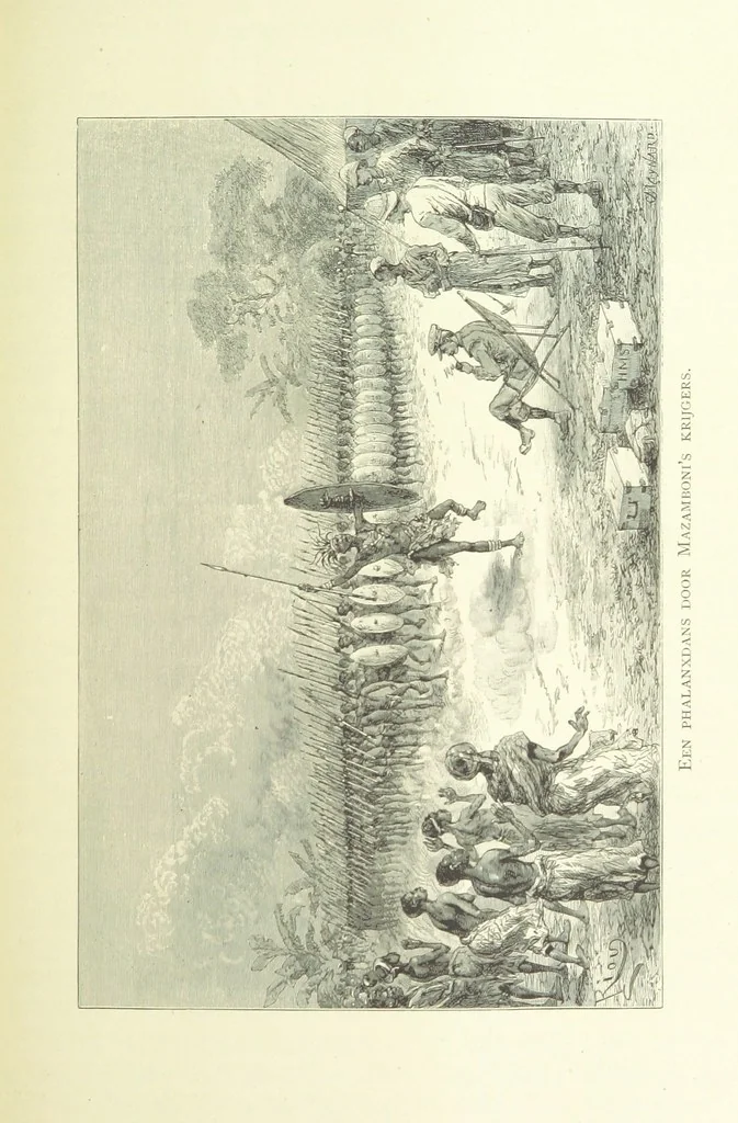 An illustration from Stanley in Afrika's donkere wildernissen, etc. [Translated from “In Darkest Afrika” by H. Tiedeman, 1890, leaf 507