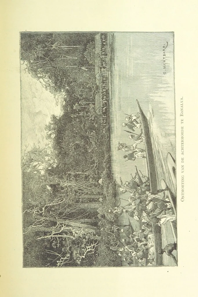 An illustration from Stanley in Afrika's donkere wildernissen, etc. [Translated from “In Darkest Afrika” by H. Tiedeman, 1890, leaf 569