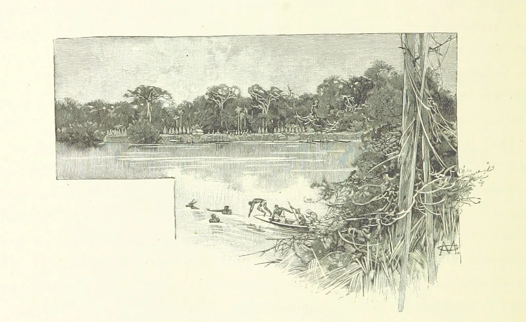 An illustration from Stanley in Afrika's donkere wildernissen, etc. [Translated from “In Darkest Afrika” by H. Tiedeman, 1890, leaf 662