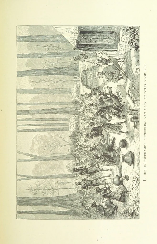 An illustration from Stanley in Afrika's donkere wildernissen, etc. [Translated from “In Darkest Afrika” by H. Tiedeman, 1890, leaf 705