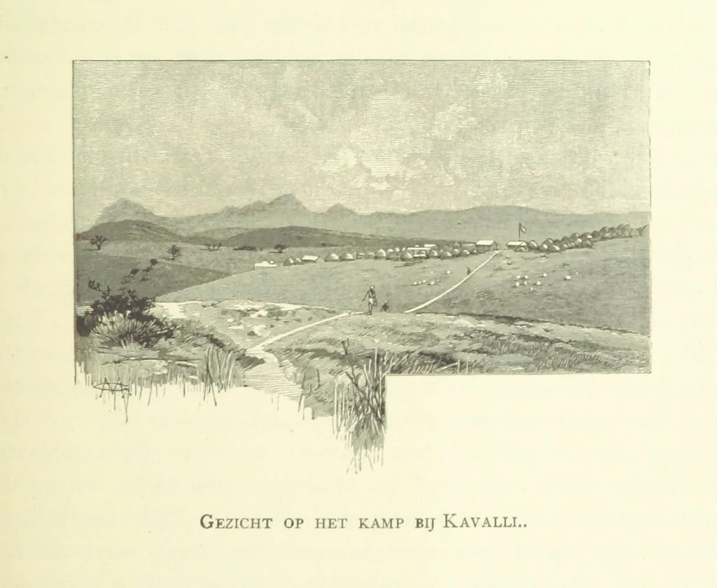 An illustration from Stanley in Afrika's donkere wildernissen, etc. [Translated from “In Darkest Afrika” by H. Tiedeman, 1890, leaf 797