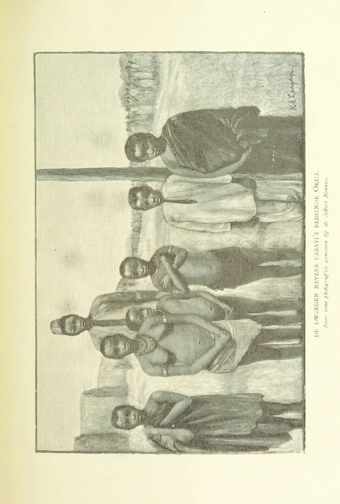 An illustration from Stanley in Afrika's donkere wildernissen, etc. [Translated from “In Darkest Afrika” by H. Tiedeman, 1890, leaf 825