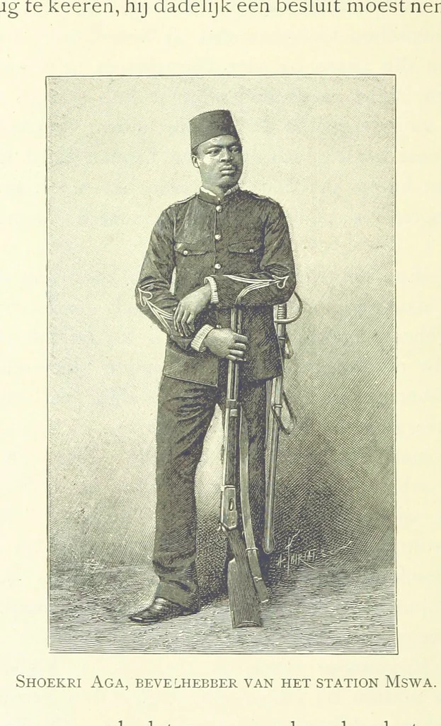 An illustration from Stanley in Afrika's donkere wildernissen, etc. [Translated from “In Darkest Afrika” by H. Tiedeman, 1890, leaf 832