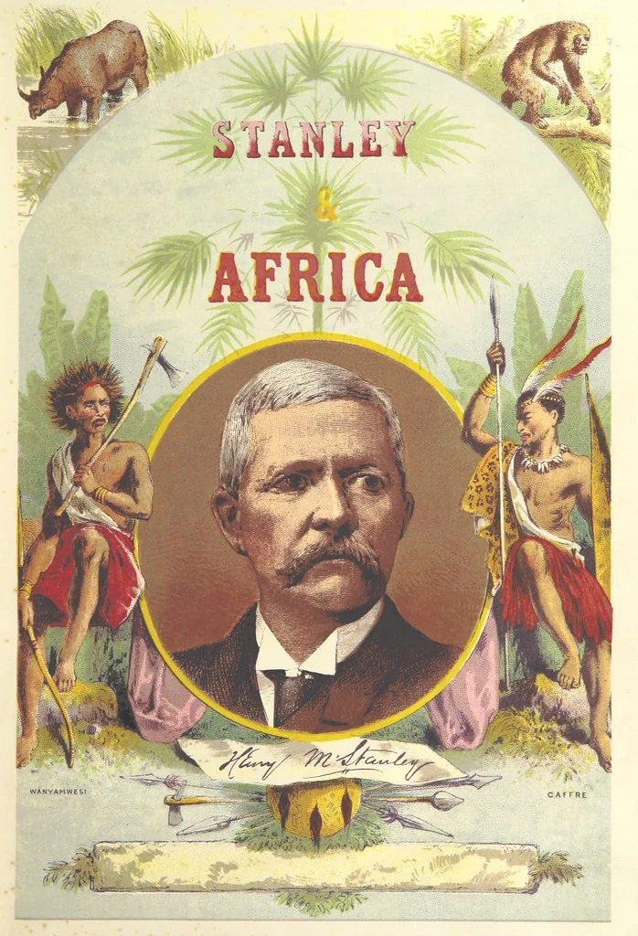 An illustration from Stanley and Africa: also, the travels, adventures, and discoveries of Captain John H. Speke, Captain Richard F. Burton ... and other distinguished explorers. [With plates, including portraits, 1890, leaf 7
