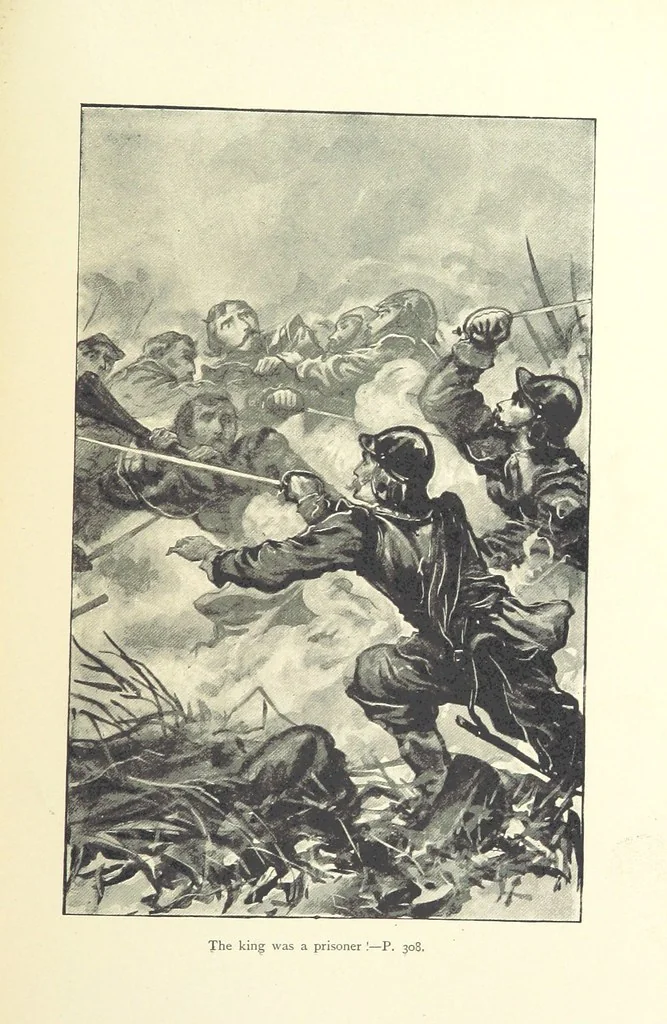 An illustration from Never Give In. A tale of the life and times of Gustavus Adolphus, 1896, leaf 327