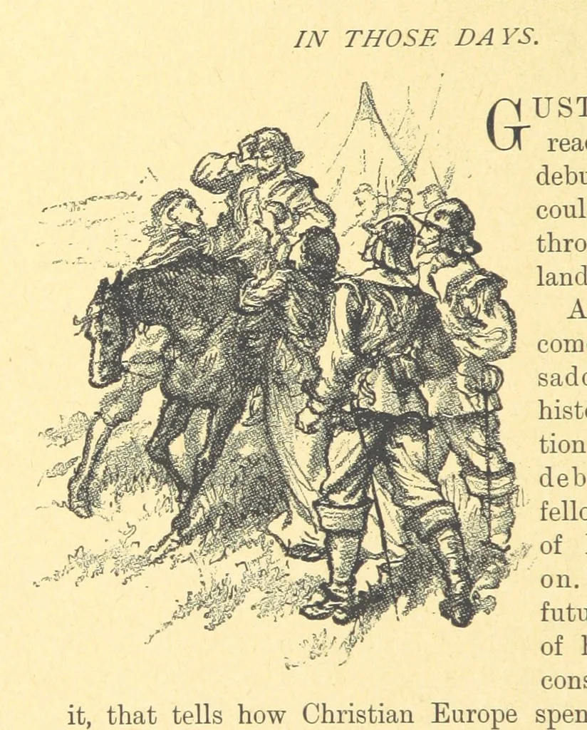 An illustration from Never Give In. A tale of the life and times of Gustavus Adolphus, 1896, leaf 368