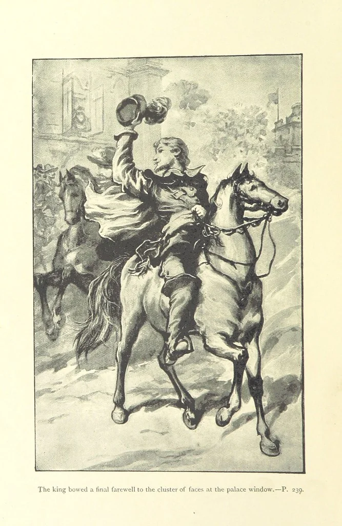 An illustration from Never Give In. A tale of the life and times of Gustavus Adolphus, 1896, leaf 8