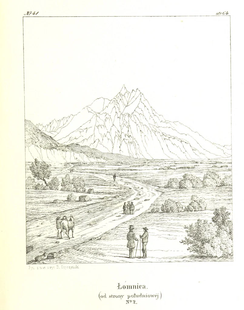 An illustration from Pieniny i Tatry: zbiór 80 malowniczych widoków ... wolną ręką z natury, a na kamieniu ... rytowanych, z treściwym onych przez autora opisem, 1860, leaf 101