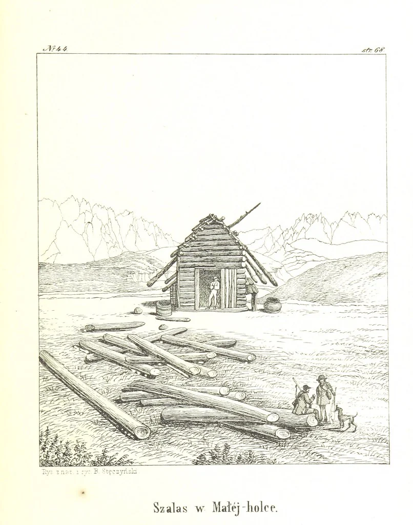 An illustration from Pieniny i Tatry: zbiór 80 malowniczych widoków ... wolną ręką z natury, a na kamieniu ... rytowanych, z treściwym onych przez autora opisem, 1860, leaf 107