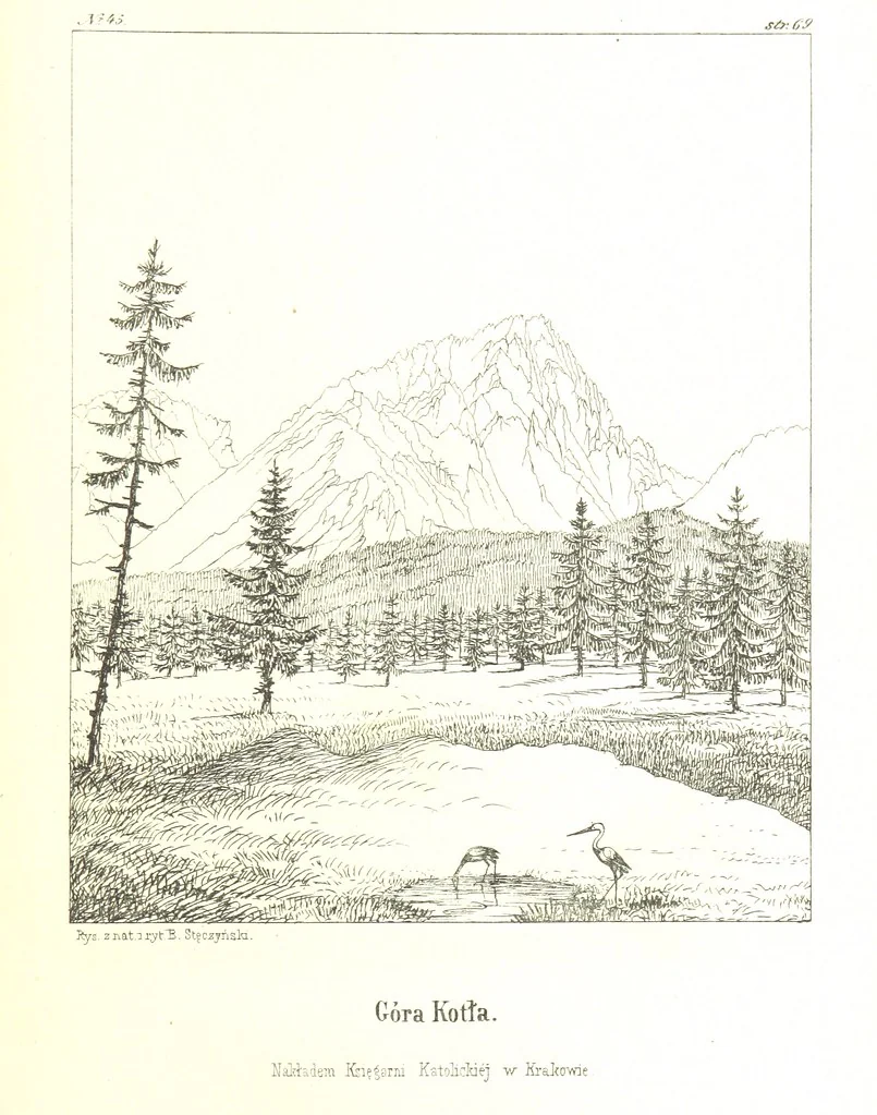 An illustration from Pieniny i Tatry: zbiór 80 malowniczych widoków ... wolną ręką z natury, a na kamieniu ... rytowanych, z treściwym onych przez autora opisem, 1860, leaf 109
