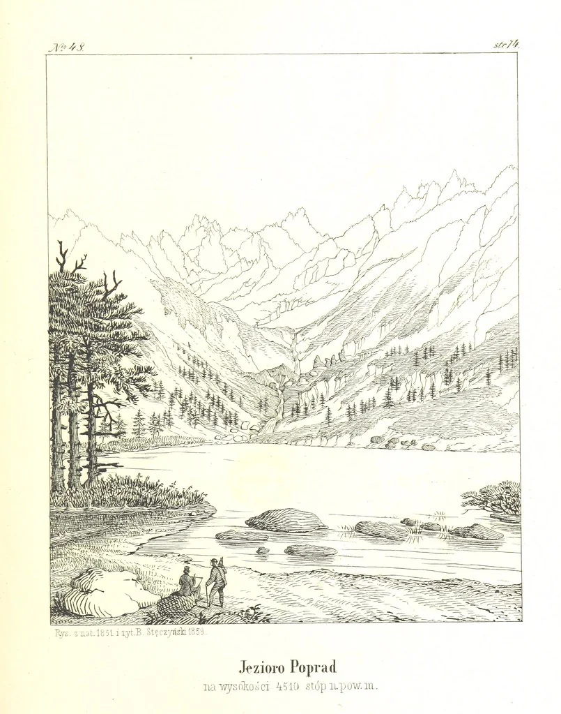 An illustration from Pieniny i Tatry: zbiór 80 malowniczych widoków ... wolną ręką z natury, a na kamieniu ... rytowanych, z treściwym onych przez autora opisem, 1860, leaf 115