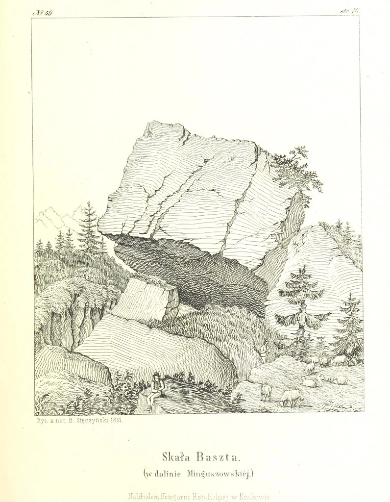 An illustration from Pieniny i Tatry: zbiór 80 malowniczych widoków ... wolną ręką z natury, a na kamieniu ... rytowanych, z treściwym onych przez autora opisem, 1860, leaf 117