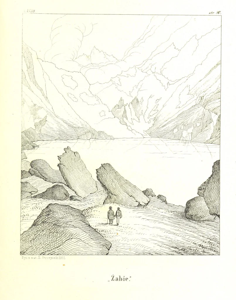 An illustration from Pieniny i Tatry: zbiór 80 malowniczych widoków ... wolną ręką z natury, a na kamieniu ... rytowanych, z treściwym onych przez autora opisem, 1860, leaf 119