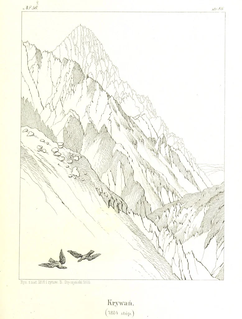 An illustration from Pieniny i Tatry: zbiór 80 malowniczych widoków ... wolną ręką z natury, a na kamieniu ... rytowanych, z treściwym onych przez autora opisem, 1860, leaf 125