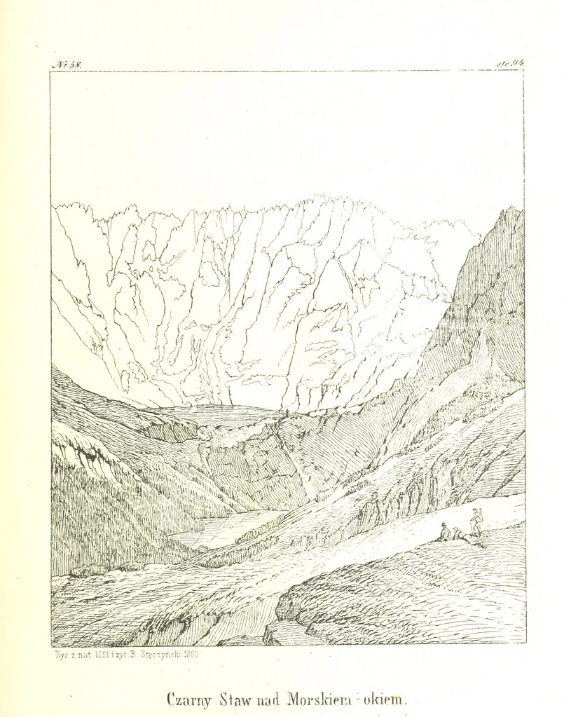 An illustration from Pieniny i Tatry: zbiór 80 malowniczych widoków ... wolną ręką z natury, a na kamieniu ... rytowanych, z treściwym onych przez autora opisem, 1860, leaf 135