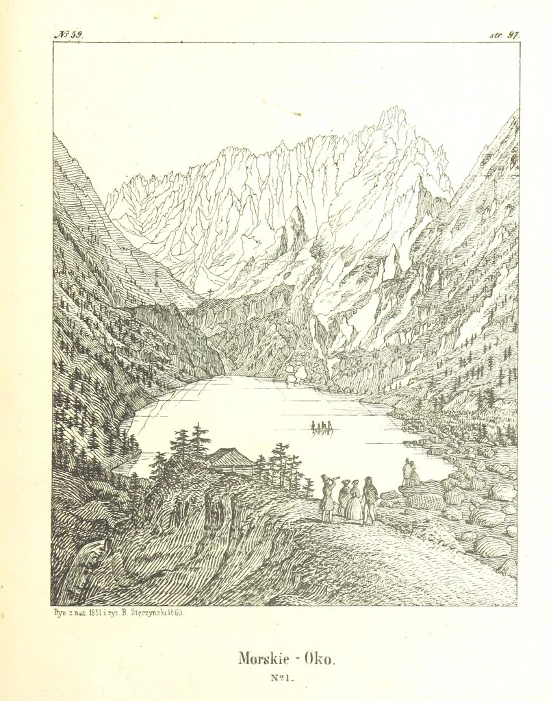 An illustration from Pieniny i Tatry: zbiór 80 malowniczych widoków ... wolną ręką z natury, a na kamieniu ... rytowanych, z treściwym onych przez autora opisem, 1860, leaf 137