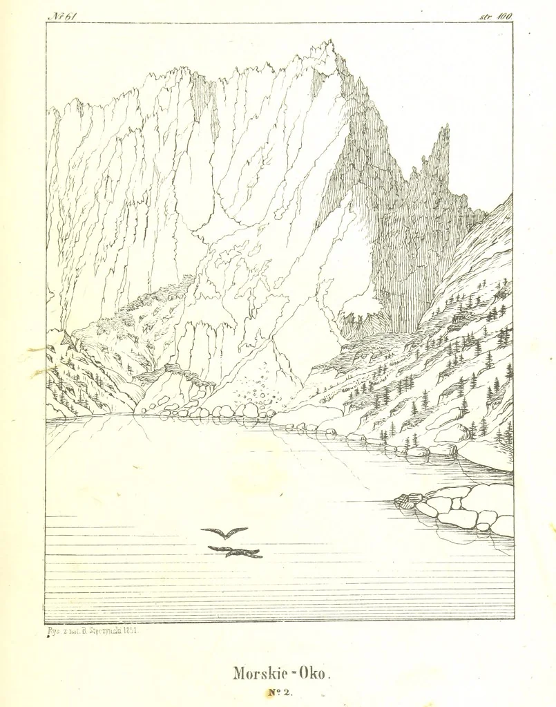 An illustration from Pieniny i Tatry: zbiór 80 malowniczych widoków ... wolną ręką z natury, a na kamieniu ... rytowanych, z treściwym onych przez autora opisem, 1860, leaf 141