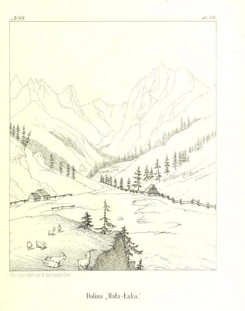 An illustration from Pieniny i Tatry: zbiór 80 malowniczych widoków ... wolną ręką z natury, a na kamieniu ... rytowanych, z treściwym onych przez autora opisem, 1860, leaf 155