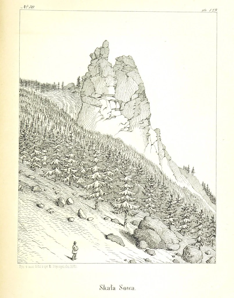An illustration from Pieniny i Tatry: zbiór 80 malowniczych widoków ... wolną ręką z natury, a na kamieniu ... rytowanych, z treściwym onych przez autora opisem, 1860, leaf 159