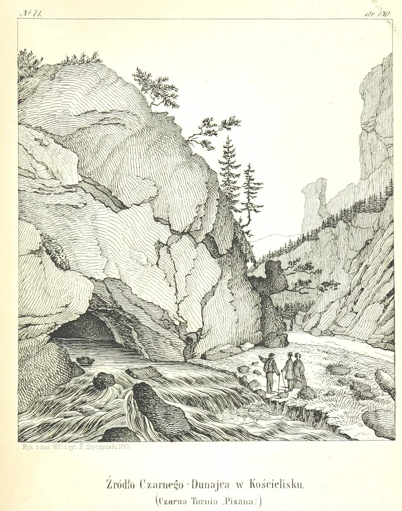 An illustration from Pieniny i Tatry: zbiór 80 malowniczych widoków ... wolną ręką z natury, a na kamieniu ... rytowanych, z treściwym onych przez autora opisem, 1860, leaf 161