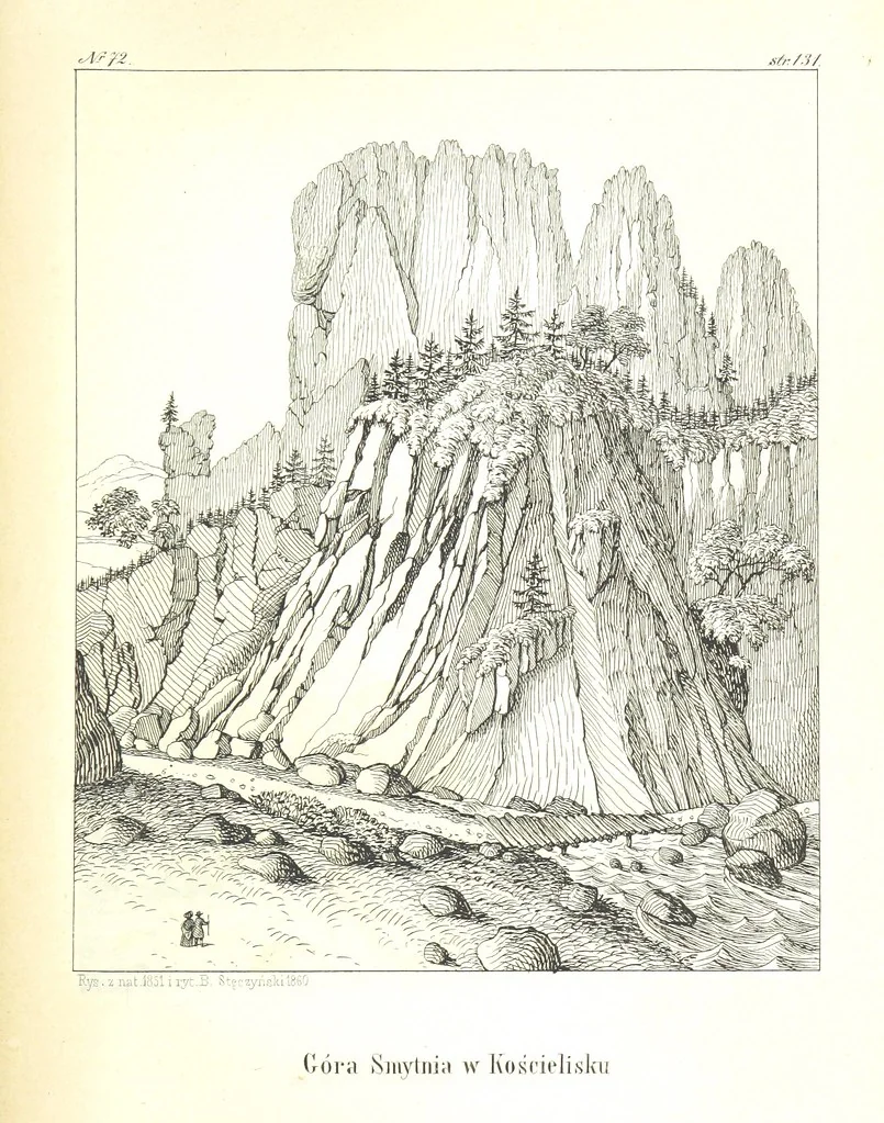An illustration from Pieniny i Tatry: zbiór 80 malowniczych widoków ... wolną ręką z natury, a na kamieniu ... rytowanych, z treściwym onych przez autora opisem, 1860, leaf 163