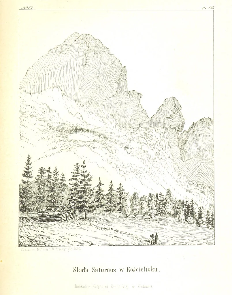 An illustration from Pieniny i Tatry: zbiór 80 malowniczych widoków ... wolną ręką z natury, a na kamieniu ... rytowanych, z treściwym onych przez autora opisem, 1860, leaf 165