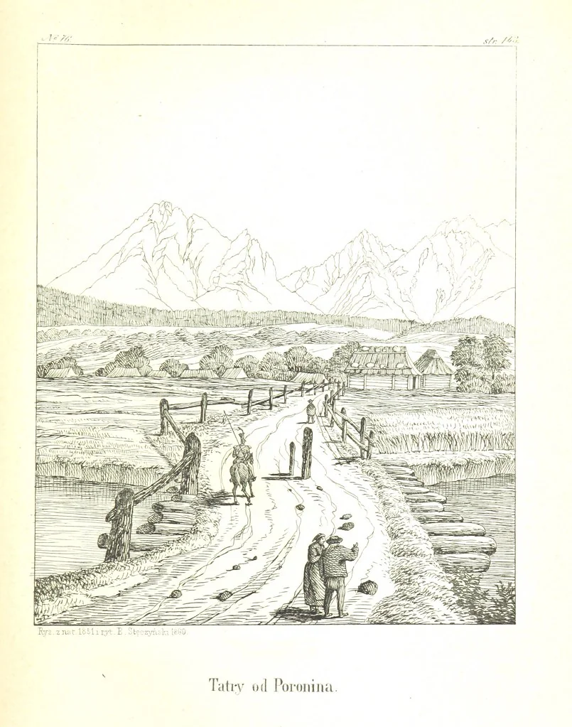 An illustration from Pieniny i Tatry: zbiór 80 malowniczych widoków ... wolną ręką z natury, a na kamieniu ... rytowanych, z treściwym onych przez autora opisem, 1860, leaf 171