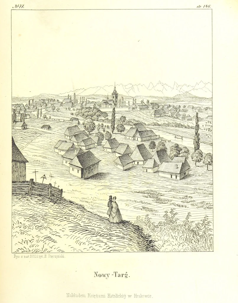 An illustration from Pieniny i Tatry: zbiór 80 malowniczych widoków ... wolną ręką z natury, a na kamieniu ... rytowanych, z treściwym onych przez autora opisem, 1860, leaf 173