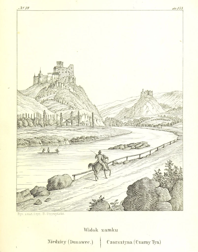 An illustration from Pieniny i Tatry: zbiór 80 malowniczych widoków ... wolną ręką z natury, a na kamieniu ... rytowanych, z treściwym onych przez autora opisem, 1860, leaf 177