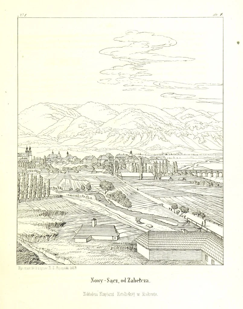 An illustration from Pieniny i Tatry: zbiór 80 malowniczych widoków ... wolną ręką z natury, a na kamieniu ... rytowanych, z treściwym onych przez autora opisem, 1860, leaf 21