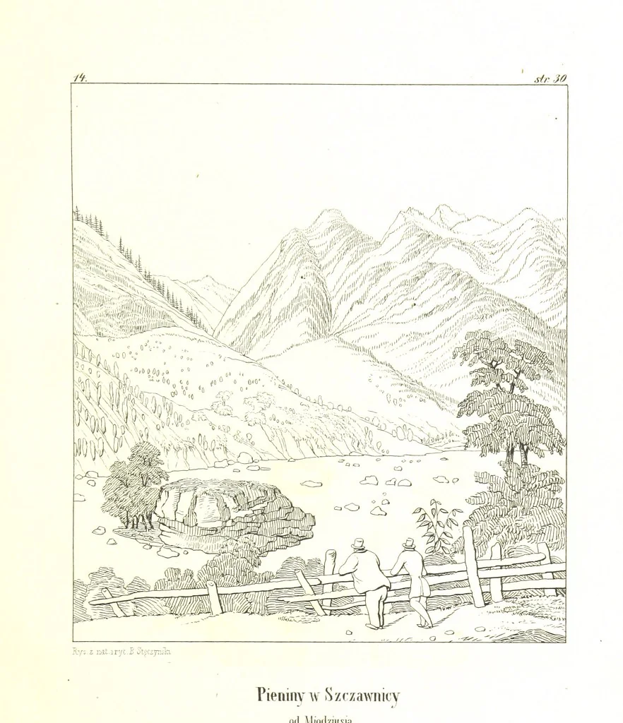 An illustration from Pieniny i Tatry: zbiór 80 malowniczych widoków ... wolną ręką z natury, a na kamieniu ... rytowanych, z treściwym onych przez autora opisem, 1860, leaf 47