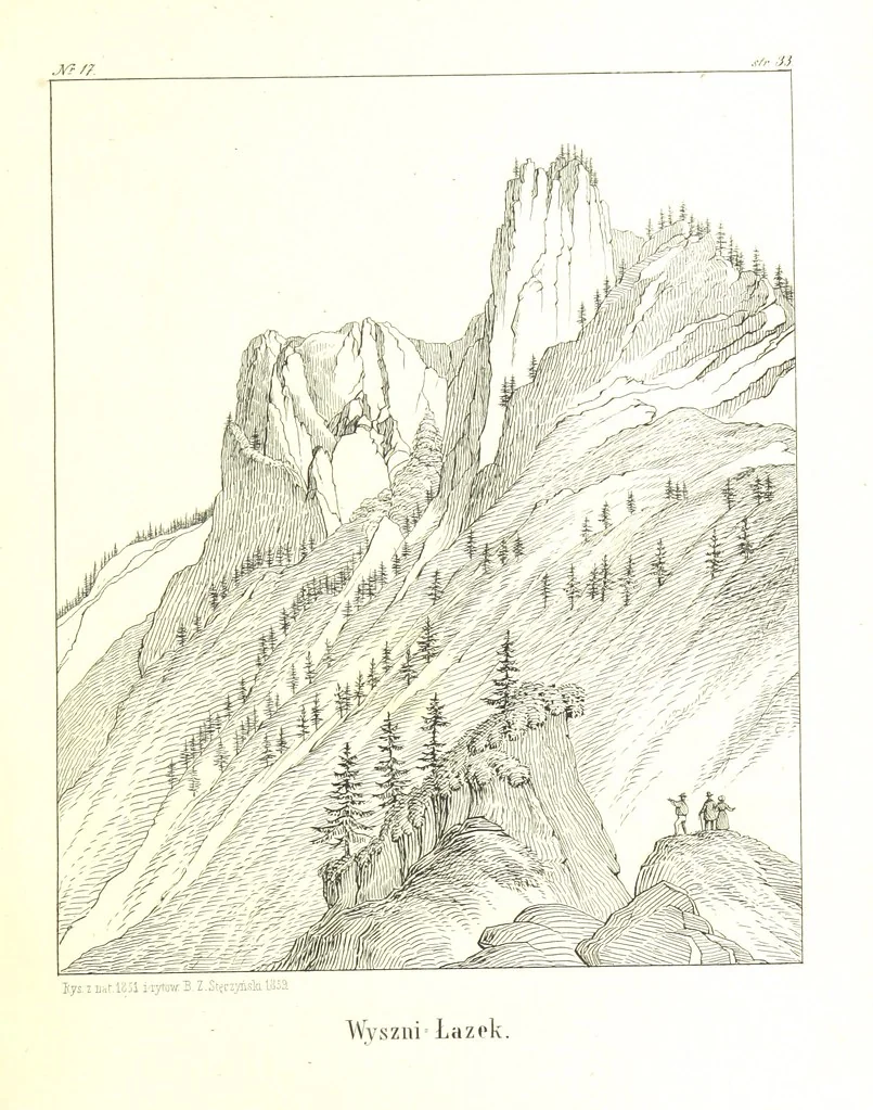 An illustration from Pieniny i Tatry: zbiór 80 malowniczych widoków ... wolną ręką z natury, a na kamieniu ... rytowanych, z treściwym onych przez autora opisem, 1860, leaf 53